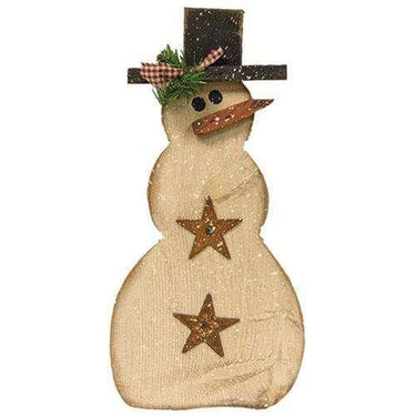 Hanging Pine Snowman With Rusty Stars - The Fox Decor